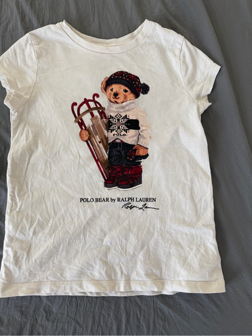 Polo by Ralph Lauren White Tee with Polo Bear Graphic